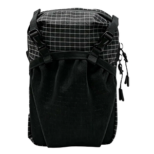 Black EasiCyco shoulder strap phone pouch with a white grid pattern and front mesh pocket