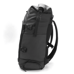 EasiCyco Fashion Roll-Top Seat Bag Waterproof Backpack with Mounting Kit,Black Color,for commuting and outdoor adventures