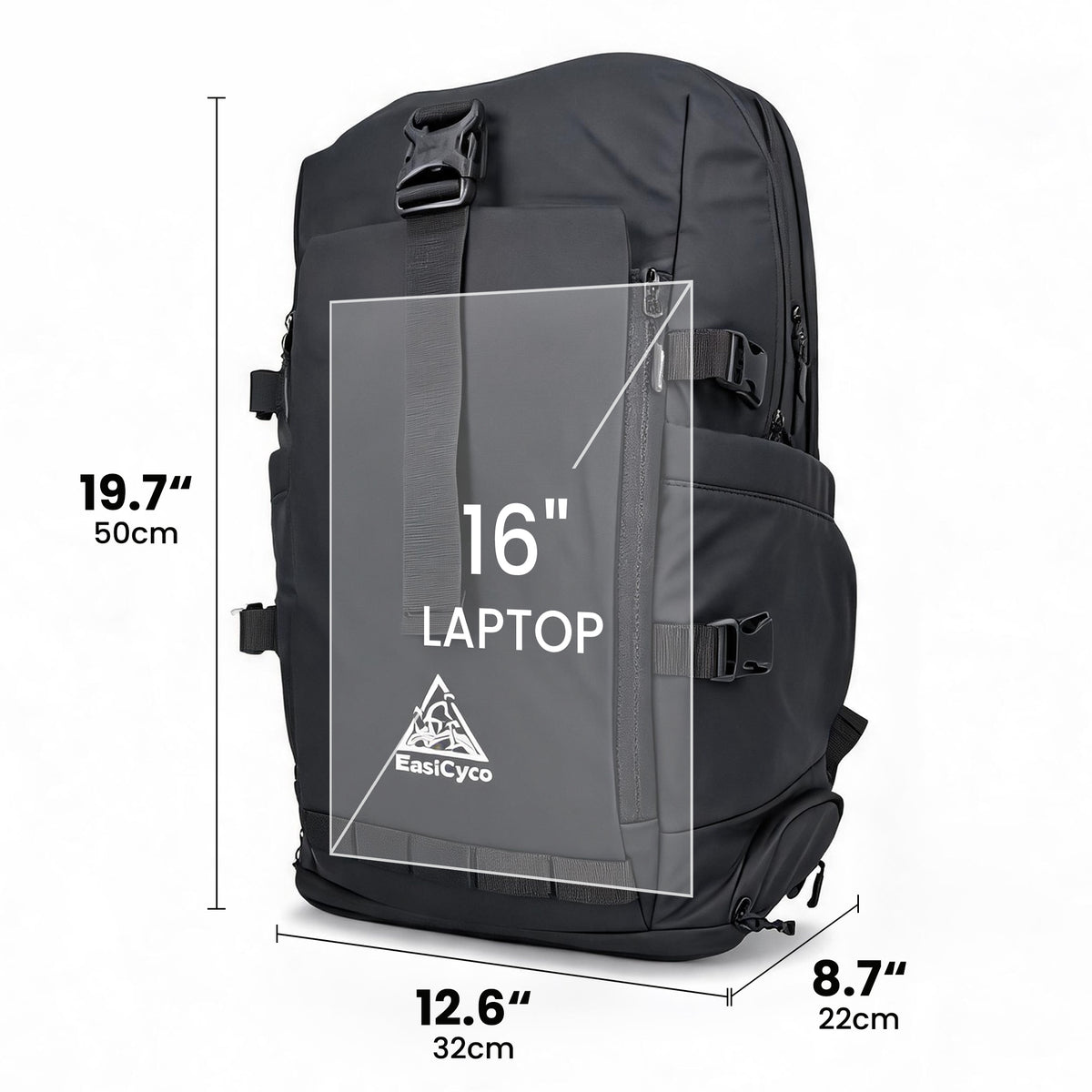 EasiCyco floating backpack, multi-purpose bicycle backpack design with mounting kit included,no need bike cargo rack